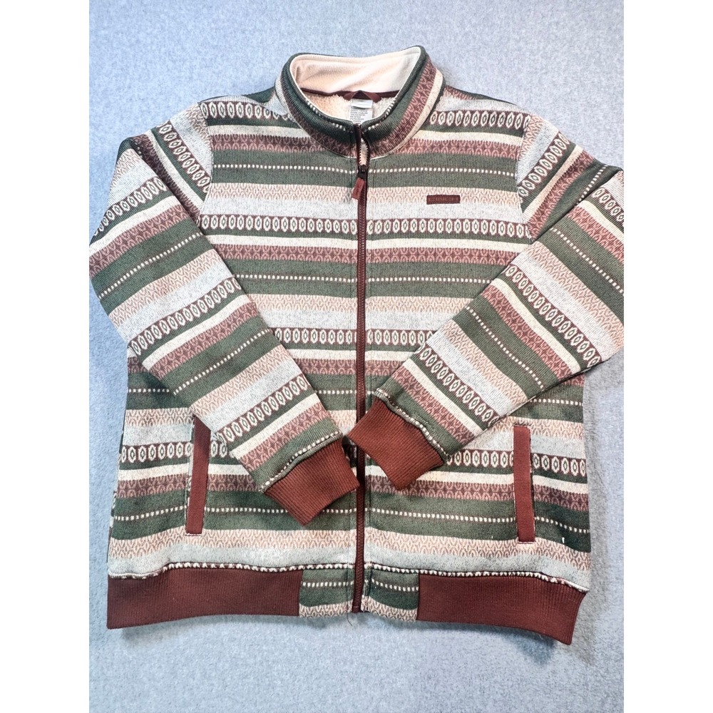 Cinch Womens XL Full Zip Sherpa Lined Sweater Jacket Southwestern Stripe